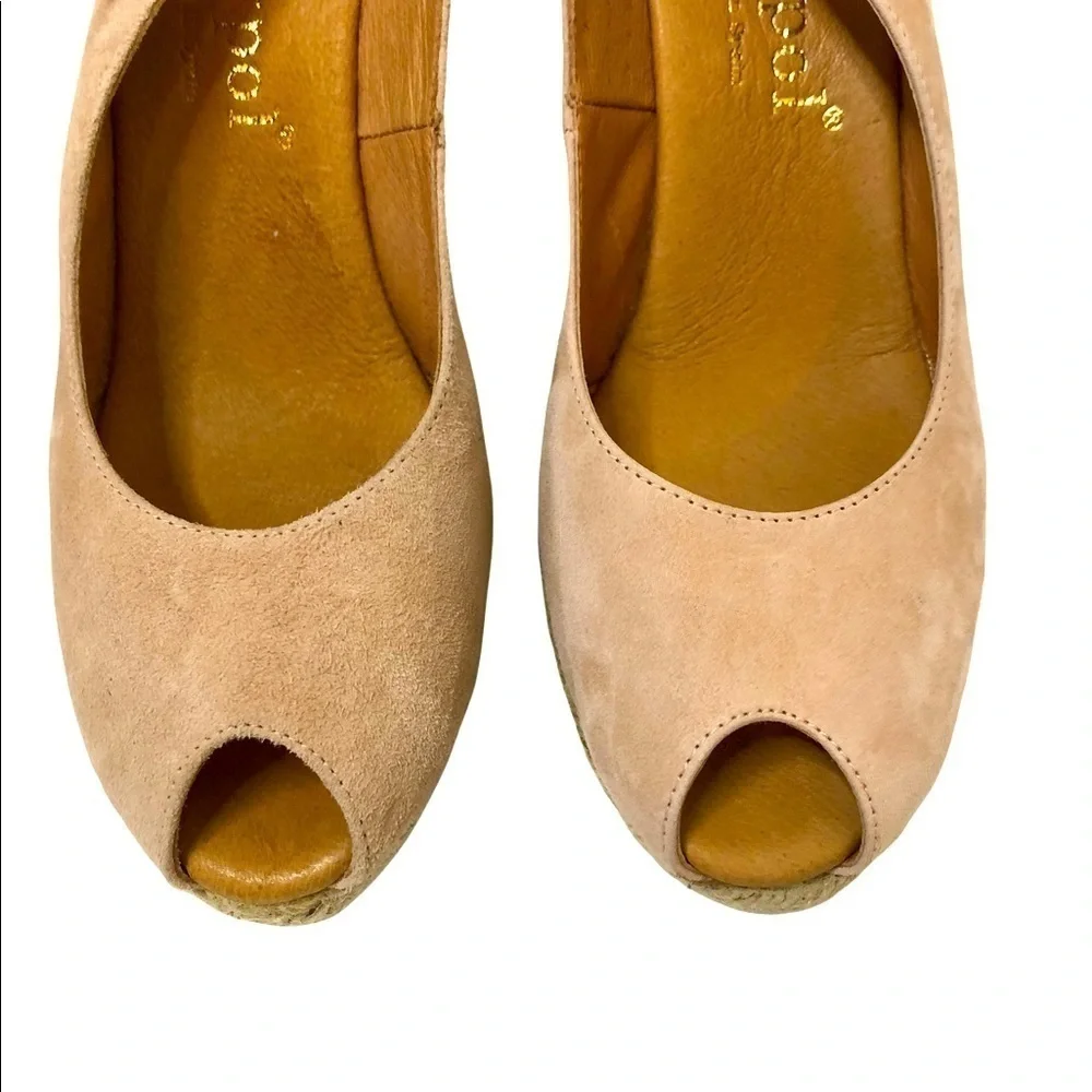 MAYPOL Slingback‎ Beige Suede Wedges
